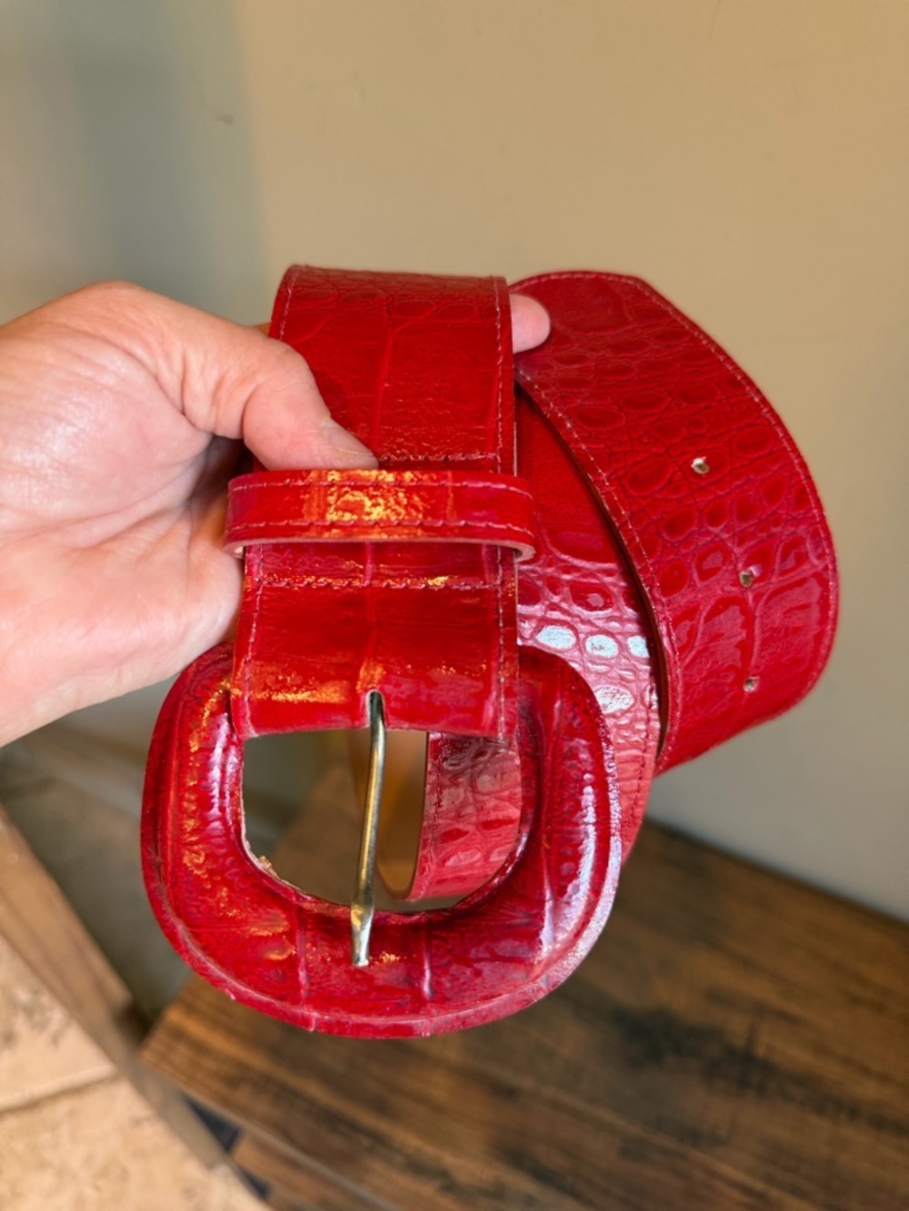 Jaqueline Ferrar RED LEATHER BELT Large